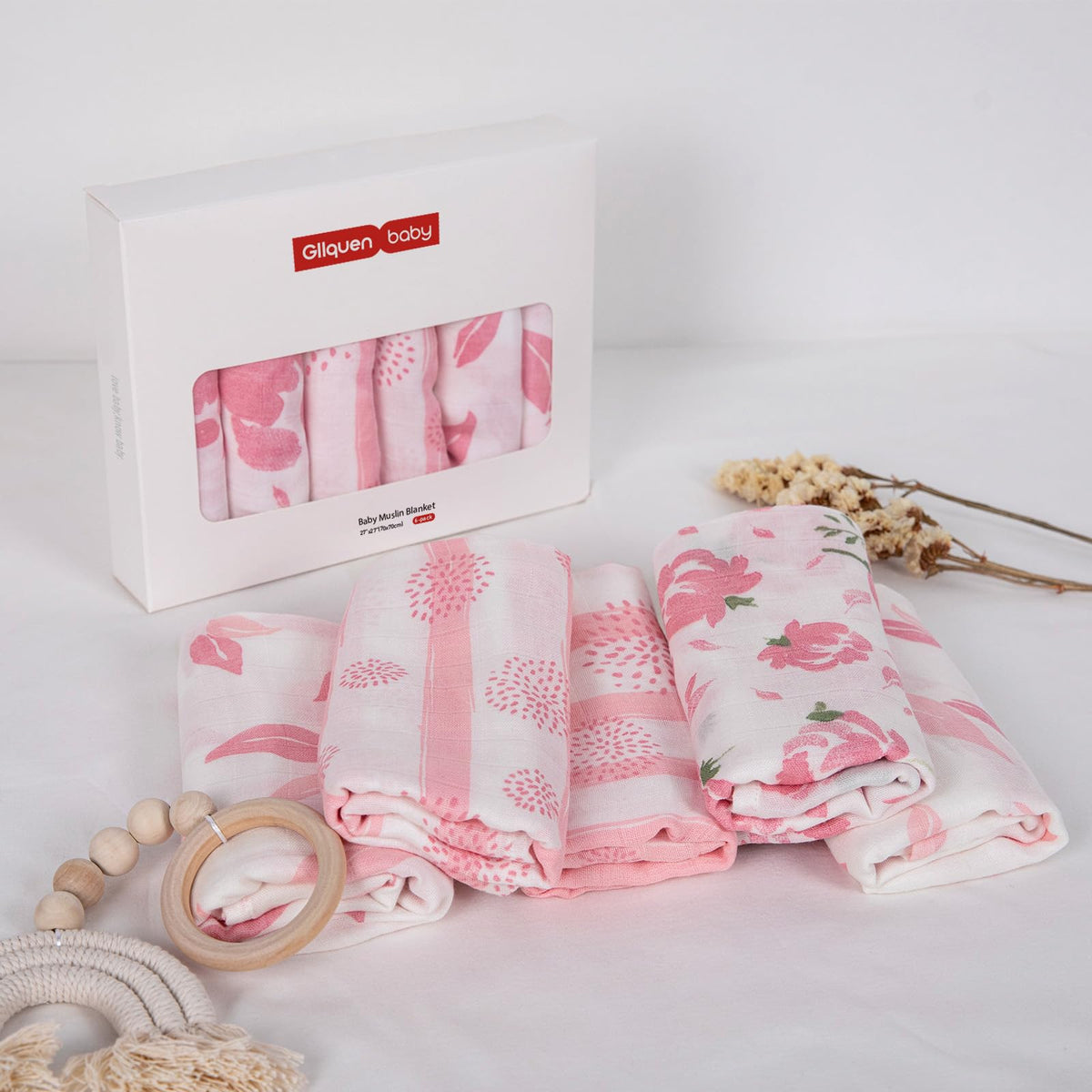GLLQUEN BABY Muslin Squares Cloth for Baby 6pack 70cm x 70cm