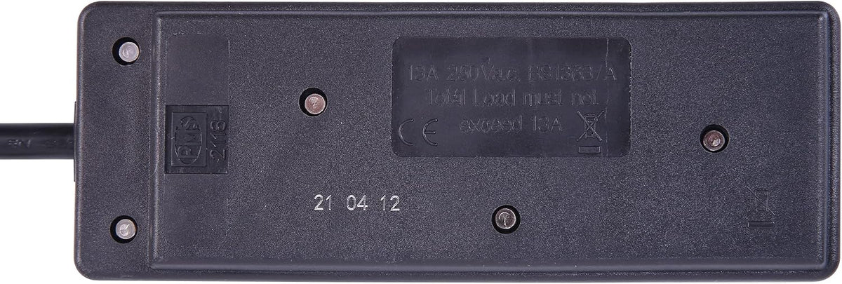 PRO ELEC 2 Gang Extension Lead, 13A UK Plug, 250V, 5m Cable – PELB1738