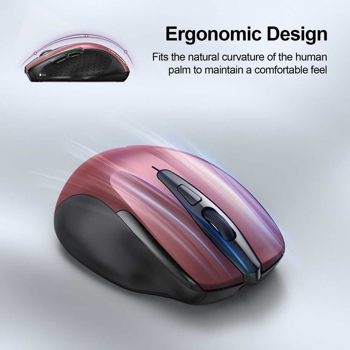 TECKNET Bluetooth Mouse, Rechargeable Bluetooth Wireless Mouse