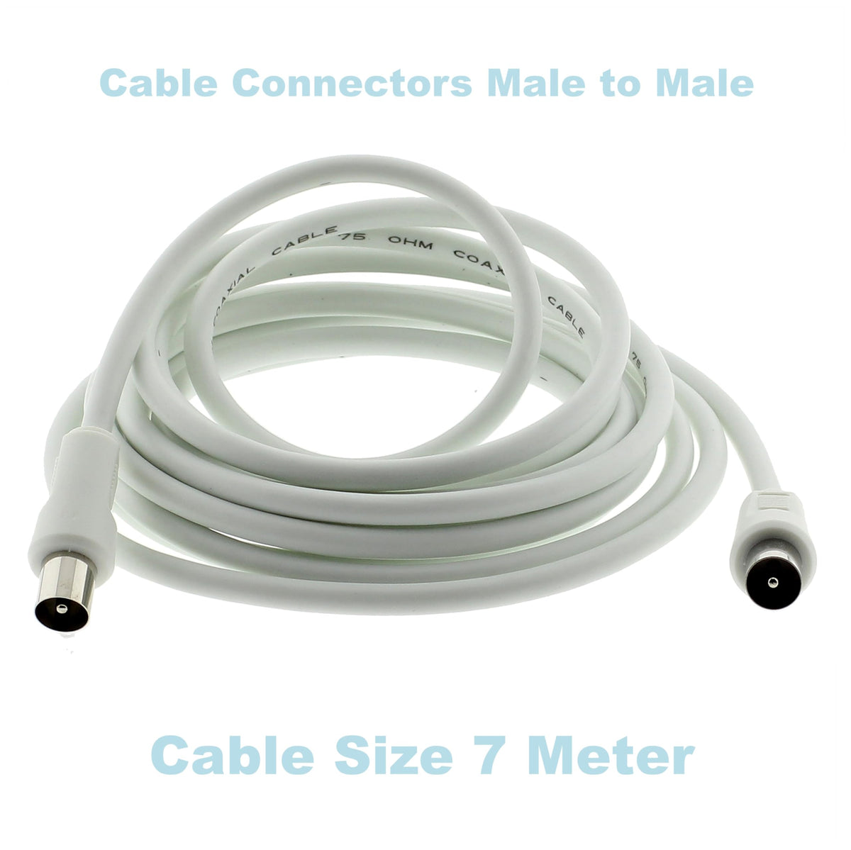 3C2V TV Coaxial Cable 8M - Nickel Plated RF Coax Extension Lead for Freesat, Aerial Socket, Freeview, Sat,DVD,VCR,SKY, Smart U-HD TV, Virgin, BT, Antenna Box, Y Splitter, Signal Booster 8.0 Meter