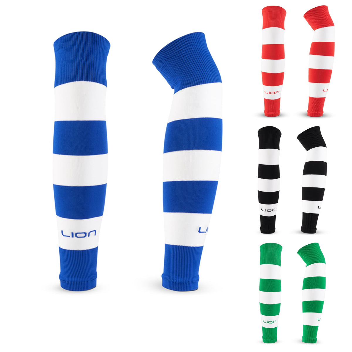 LION SPORTSWEAR Football Sock Sleeves To Accompany Grip Socks - Fits Over Calf/Shin Pads - Variety Of Colors To Match Your Team Kit