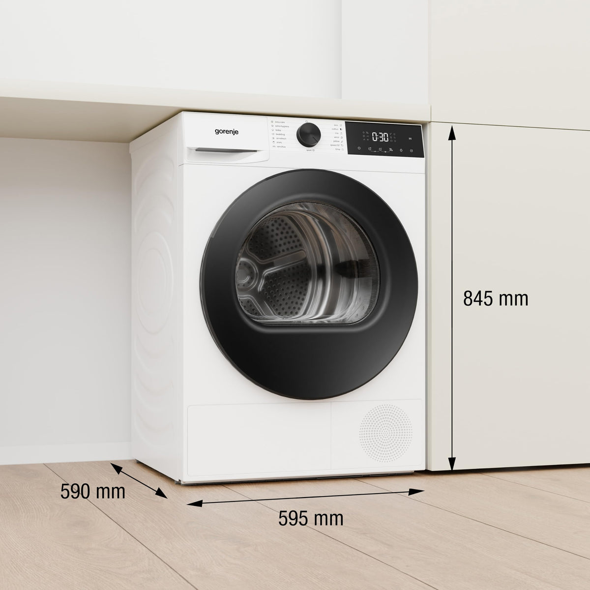 Gorenje DG2P8E/UK 8 kg Freestanding Heat Pump Tumble Dryer, White