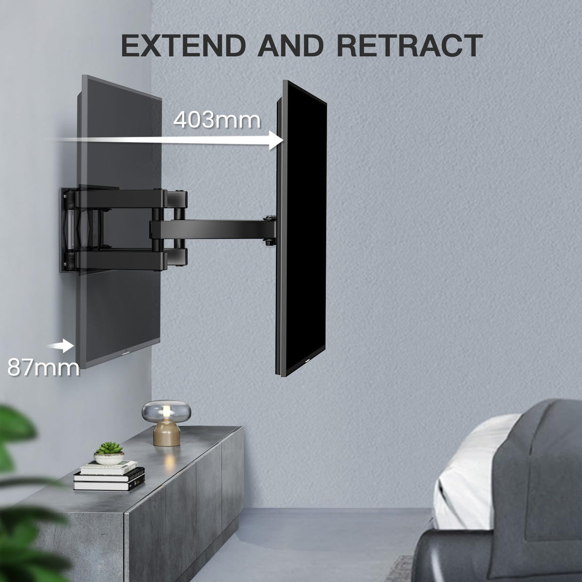 PERLESMITH TV Wall Bracket, for 26-60 Inch Television up to 40 kg