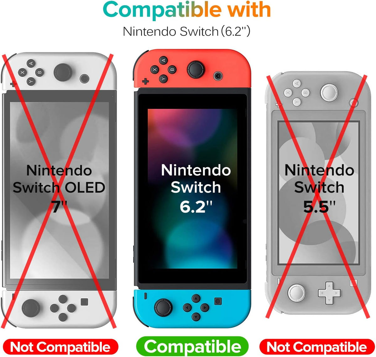 ivoler [3 Pack Compatible with Nintendo Switch Screen Protector, [Tempered Glass] Film for Nintendo Switch - [9H Hardness] [Anti-Scratch] [Crystal Clear]