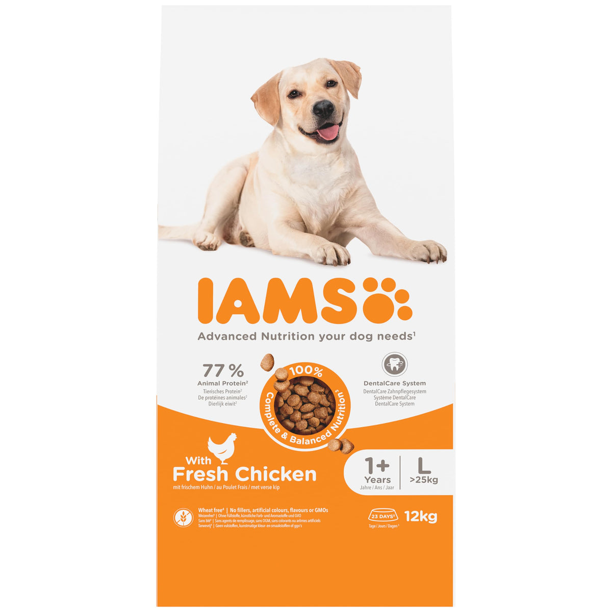 IAMS Adult Large Complete Dry Dog Food Lamb 12kg - With DentalCare System