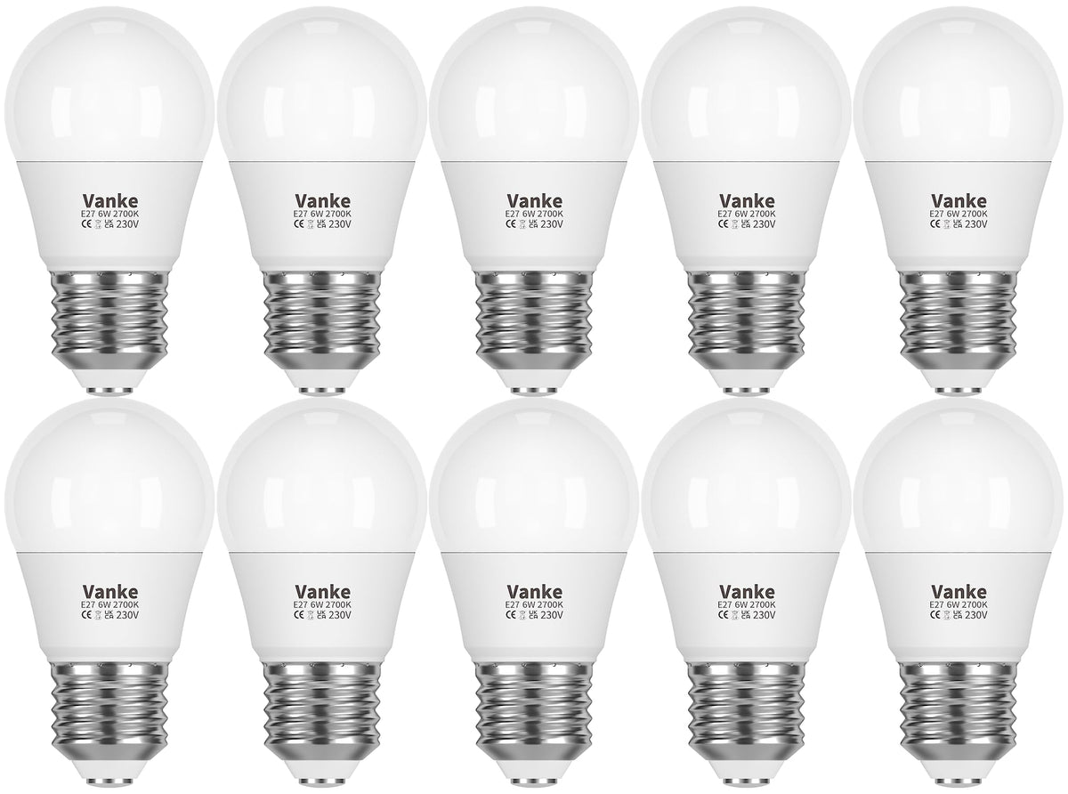 Vanke E27 Screw LED Bulb, Warm White 2700K, 6W(40W Equivalent), Pack of 3