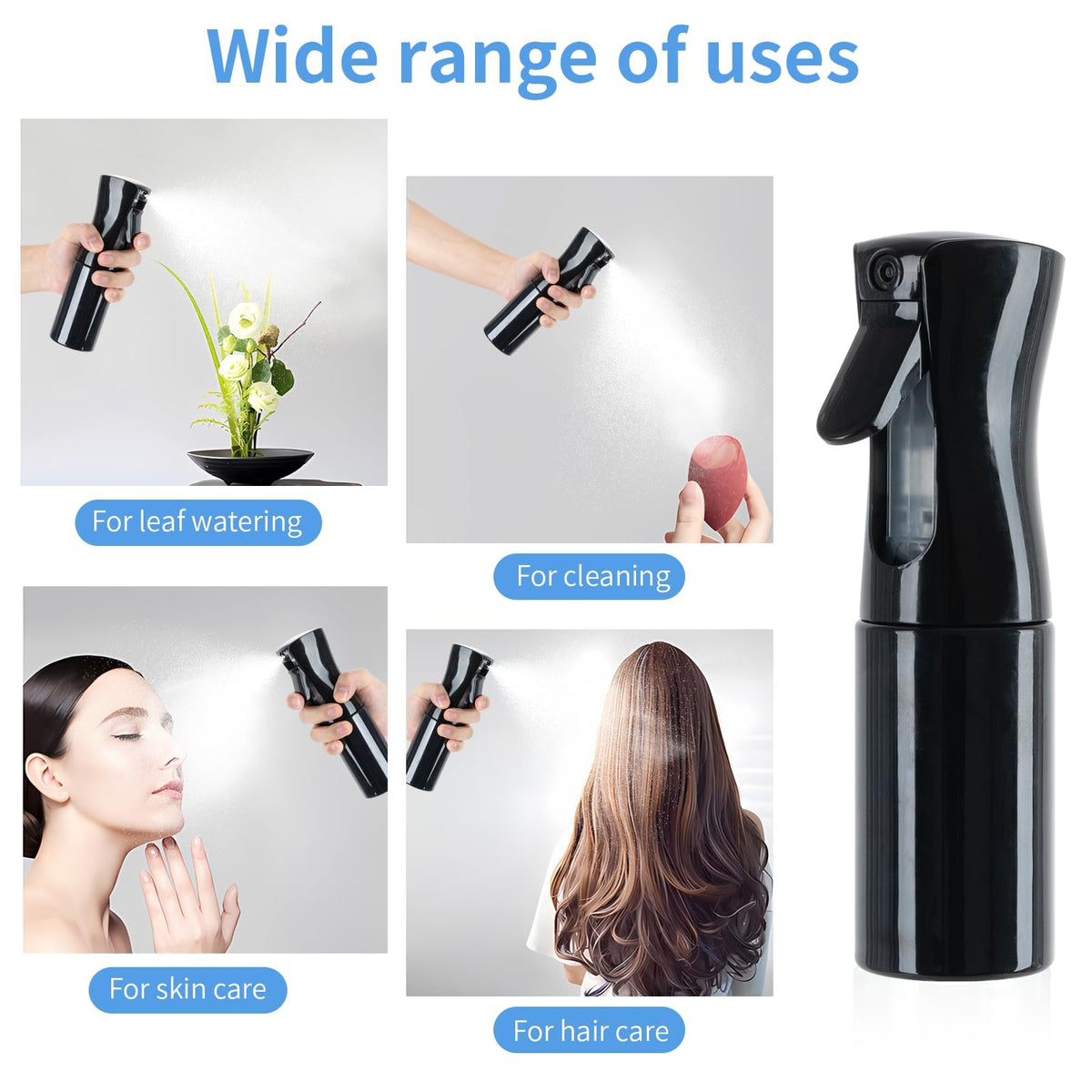 Spray Bottles Continuous Ultra Fine Mist Empty Water Bottles Hairdresser Spray Bottles Salon Hairdresser Hair Tool Water Sprayer (200ML, Mint Green)
