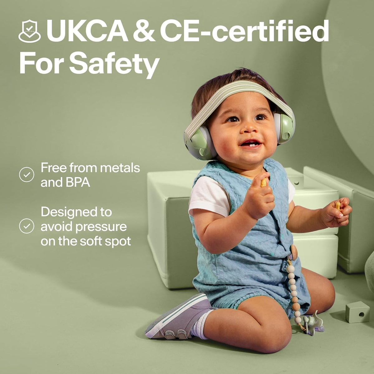 Alpine Muffy Baby Comfort Ear Defenders, Adjustable up to 48 months, Green