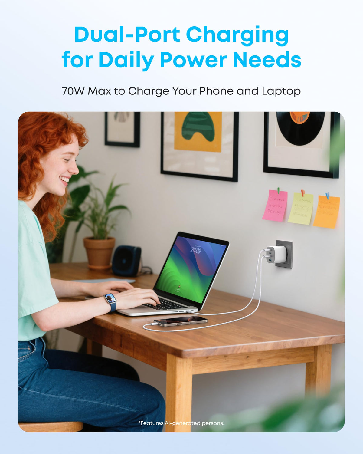 Anker Zolo 70W Fast usb c Charger, 4-Port Folable Laptop Adapter Plug