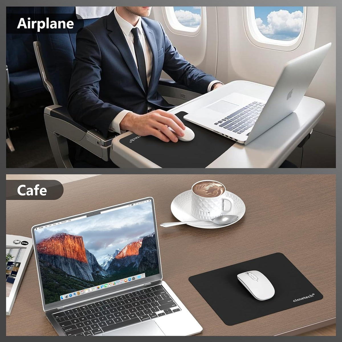 cimetech Gaming Mouse Pad 800 * 300 * 3 MM, Extended Large Mouse Mat Computer Keyboard Desk Pad with Anti-Slip Rubber Base Comfortable Waterproof Soft Cloth, Improved Precision and Speed - Black
