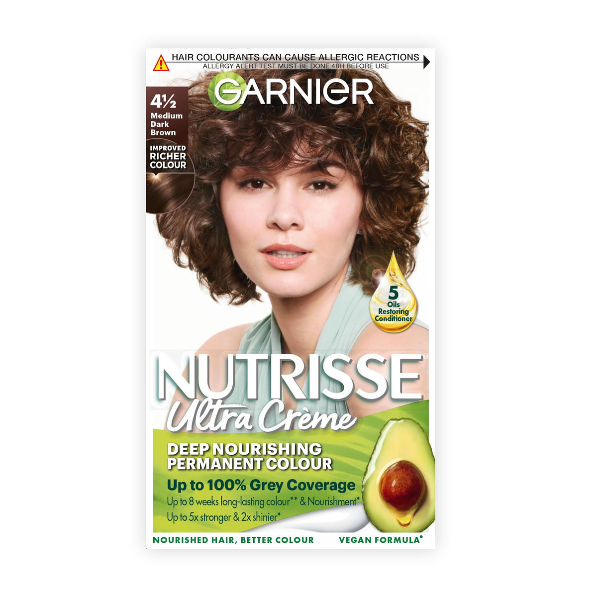 Garnier Nutrisse Ultra Color Permanent Hair Dye, 4.15 Iced Coffee Brown
