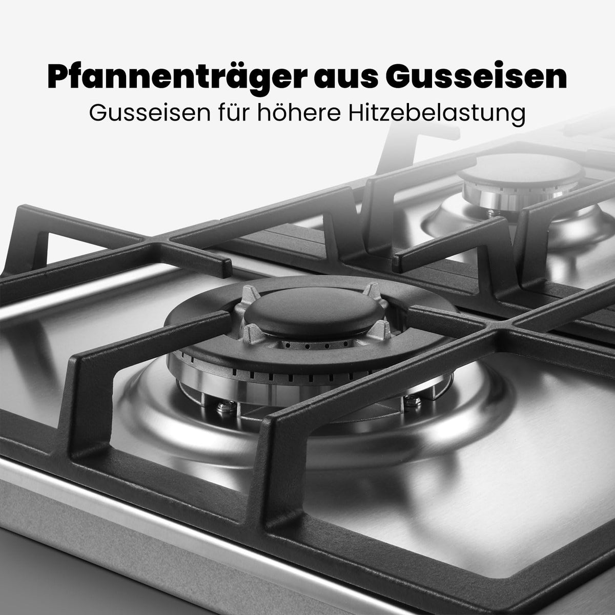 GASLAND GH60SF 60cm Built-in Gas Hob, 4 Burners Stainless Steel Gas Cooktop with Flame Failure Protection, NG/LPG Convertible, 8000W