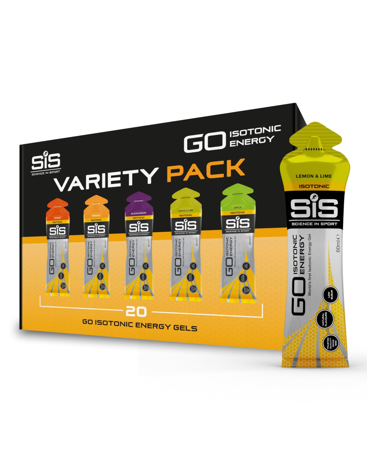 Science in Sport GO Isotonic Energy Gels Mixed, Mixed Flavours, 7 x 60ml