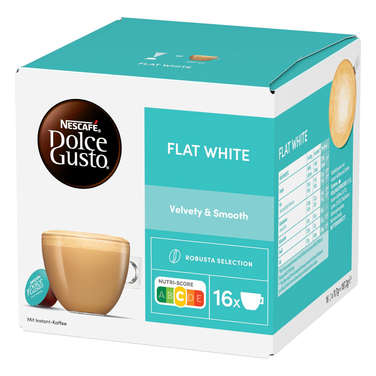 Nescafé Dolce Gusto Flat White Coffee Pods 16 Pods | Multipack of 3