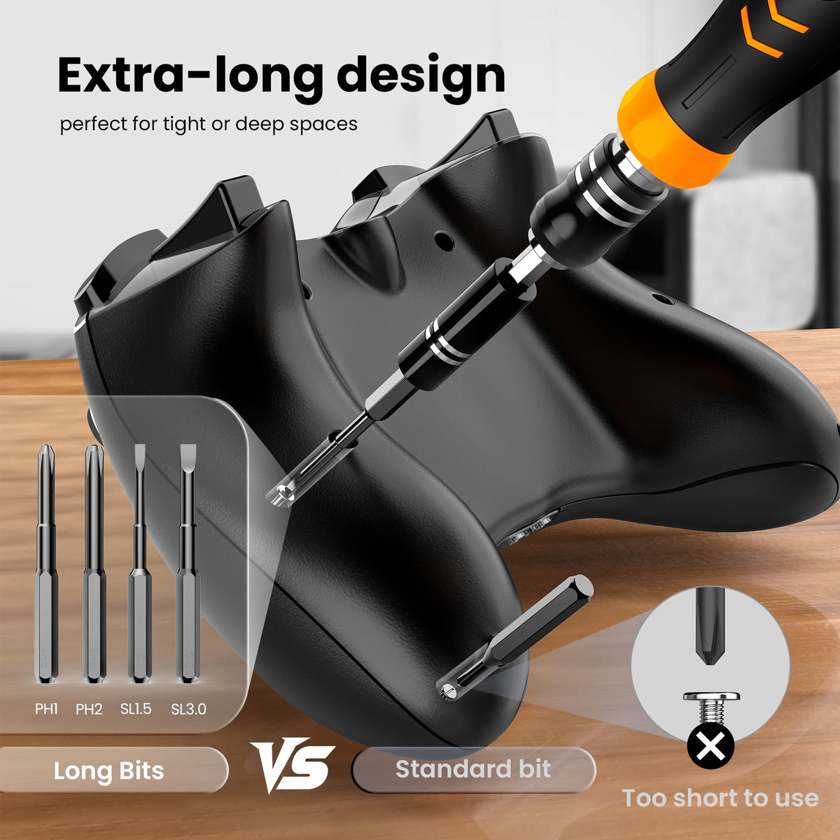 JOREST Precision Screwdriver Set, Small Screwdriver with Torx T5 T6 T8 T9, Triwing Y00, Star P5, Mini Repair Tool Kit for Laptop, Switch, PS5,Xbox, MacBook, iPhone, Ring Doorbell, Watch, Glasses