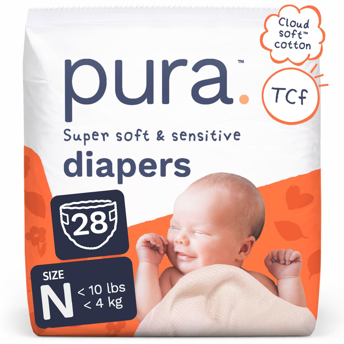 Pura Nappy Size 1 (2–5kg) 25 Count Sensitive Skin