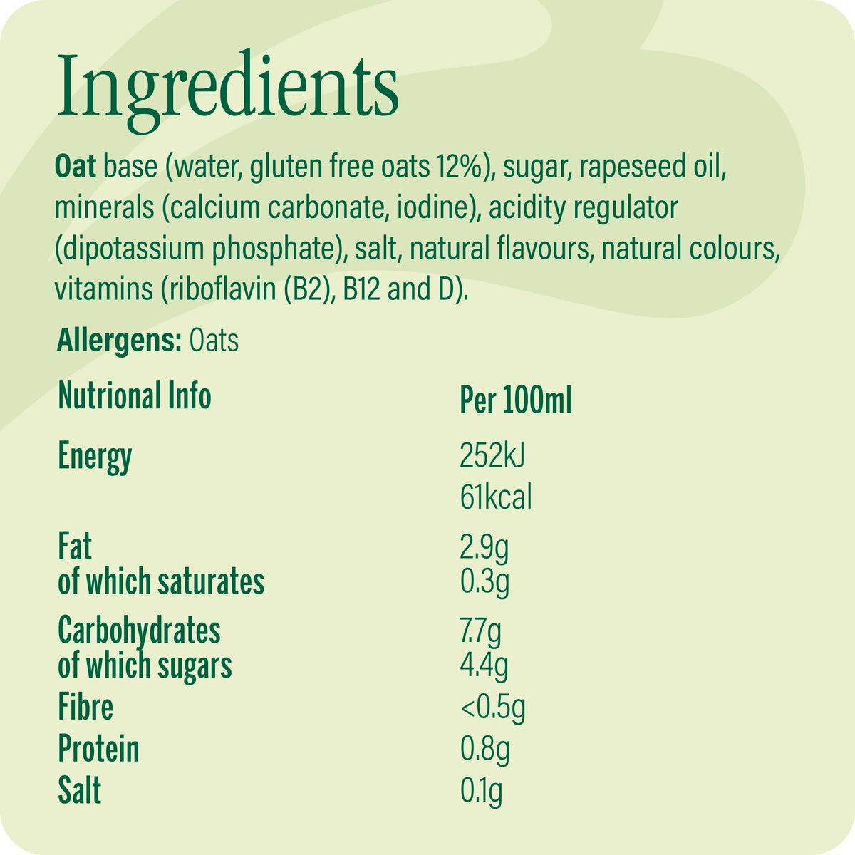 MOMA Pistachio Oat Drink • 1L • No Added Sugar • Vegan, Nut Free & GF