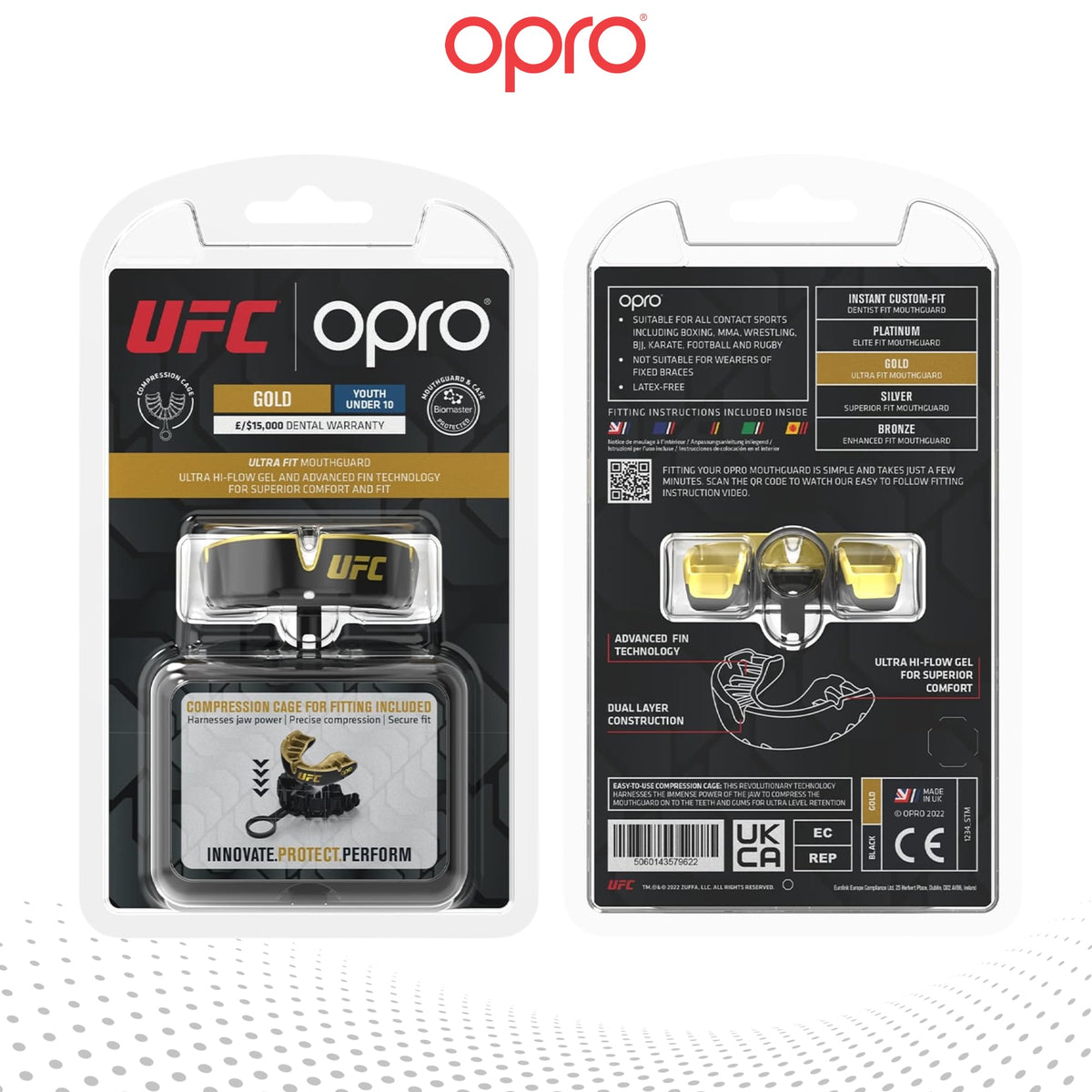OPRO Gold Level Sports Mouthguard, Premium Fit Adult & Kids