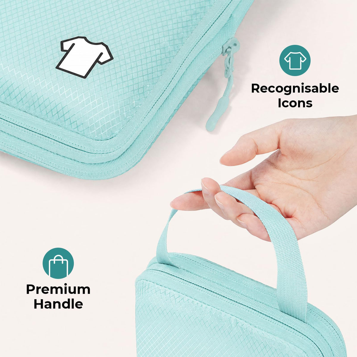 Samfolk Compression Packing Cubes for Suitcases Packing Cubes Compression Set Waterproof Suitcase Organiser Bags for Travel Suitcase Luggage Packing Organizer Bags Travel Essentials Black 8 Set