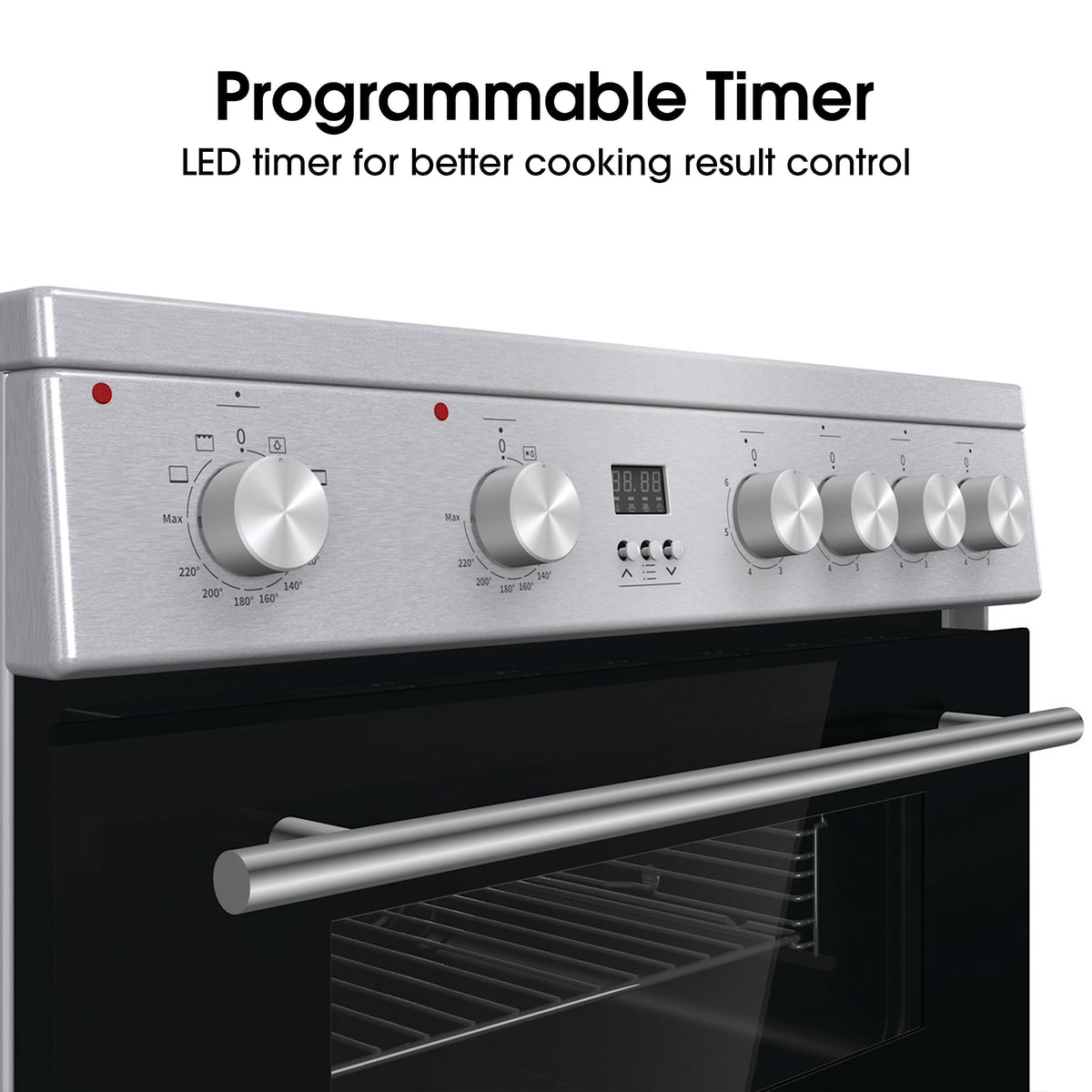 Hisense HDUKC60W 60cm Electric Cooker with Ceramic Hob-White, A Rated Double Oven 50L/80L [Energy Class A]