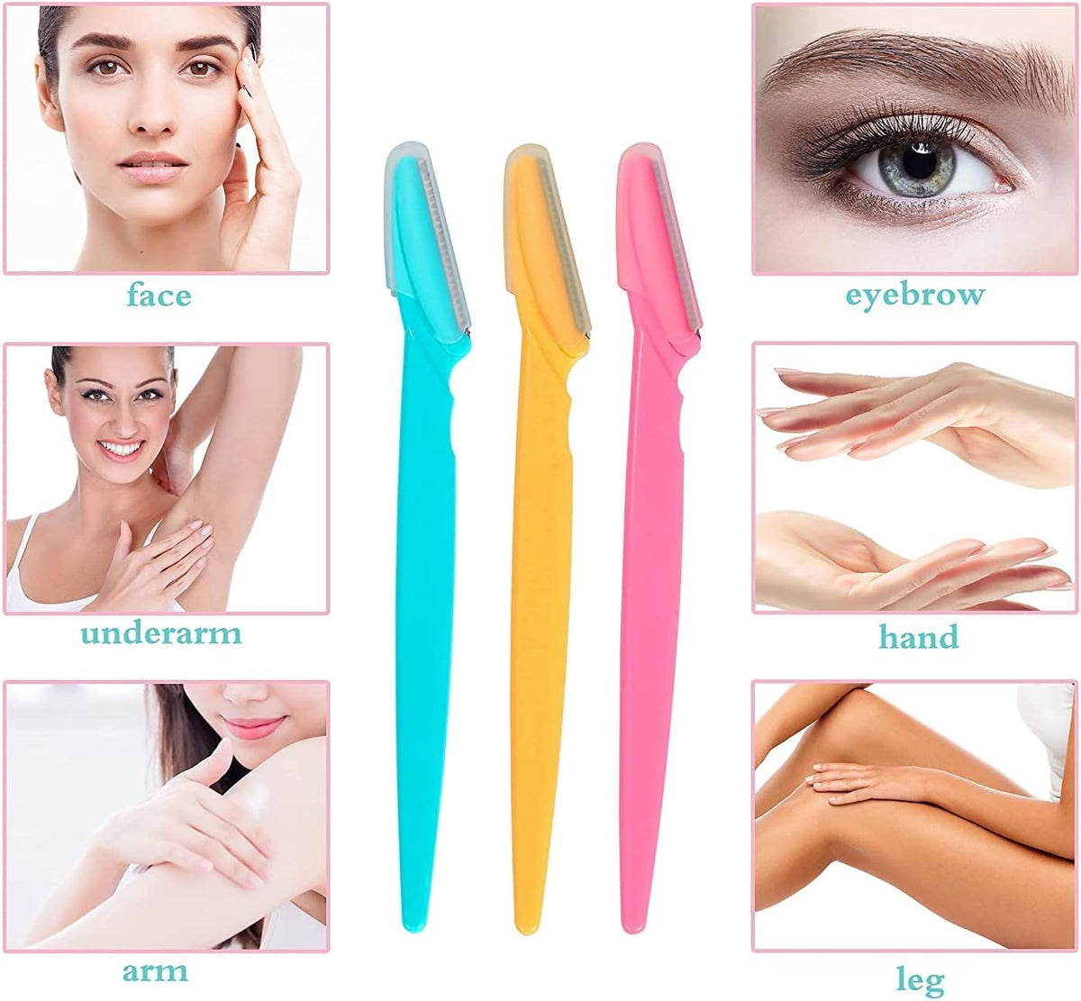 DDSHUN Eyebrow Razors Eyebrow Razors Shaper Trimmer Shaver Facial Hair Remover Exfoliating Dermaplaning Tool with Precision Cover Cosmetic Exfoliating Makeup for Women and Men - 24PCS