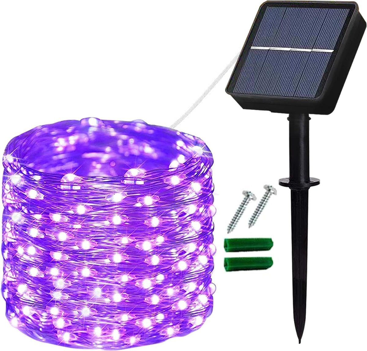 Lezonic 2Pack Solar String Lights Waterproof,12M/40Ft 120LED Garden Lights