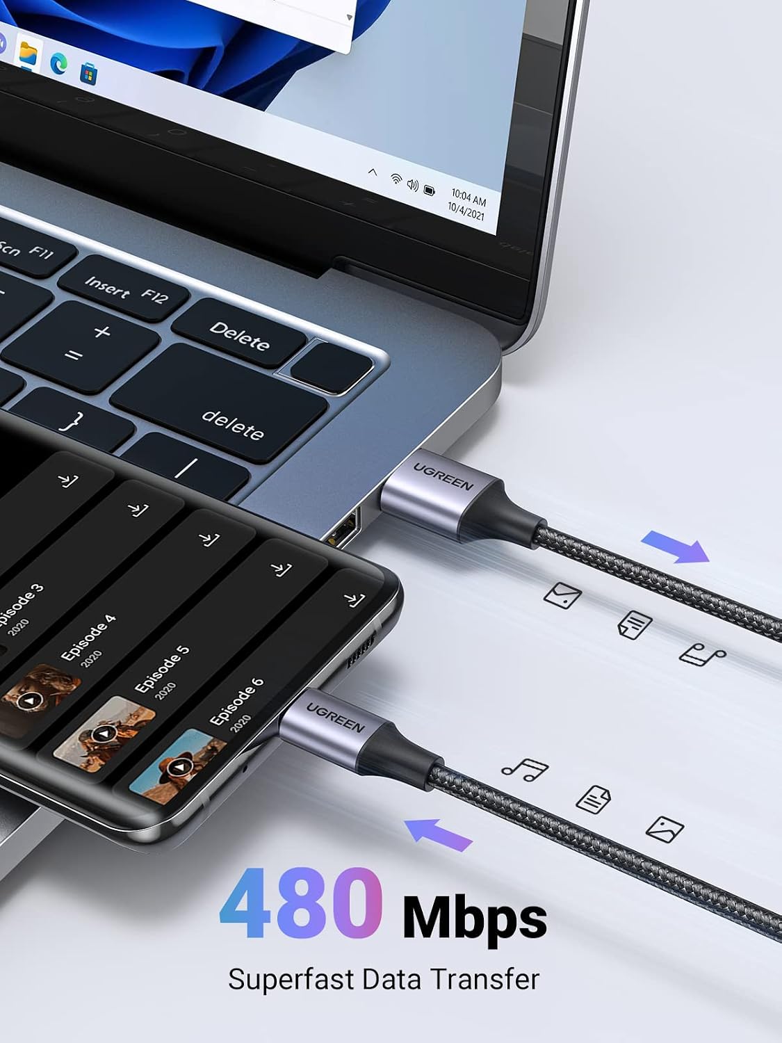 UGREEN USB A to USB C Cable 3A USB to USB C Charger Cable Fast Charge, 1M