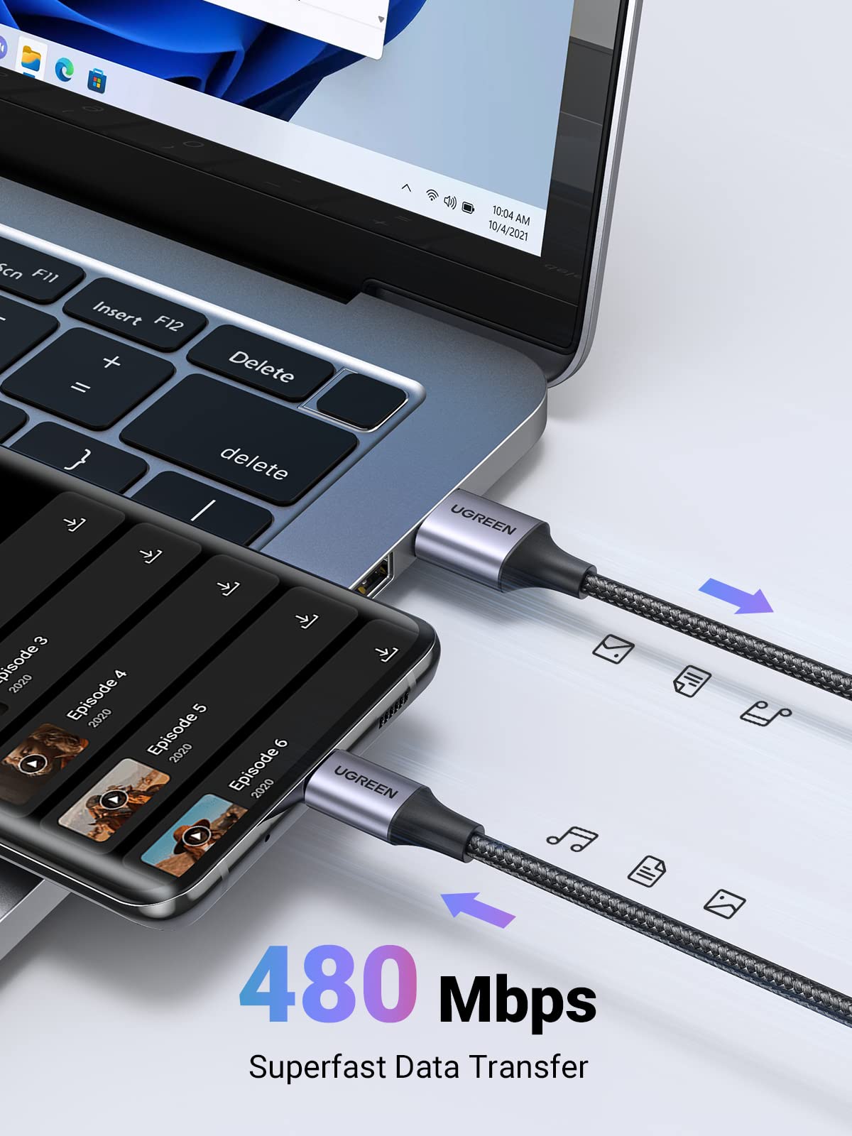 UGREEN USB A to USB C Cable 3A USB to USB C Charger Cable Fast Charge, 1M