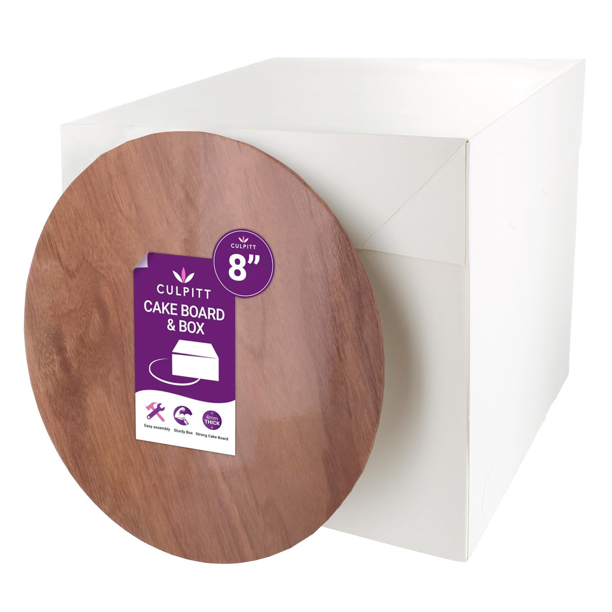 Culpitt 8" (20cm) Marble Print Masonite Board & Extra Tall Box Set
