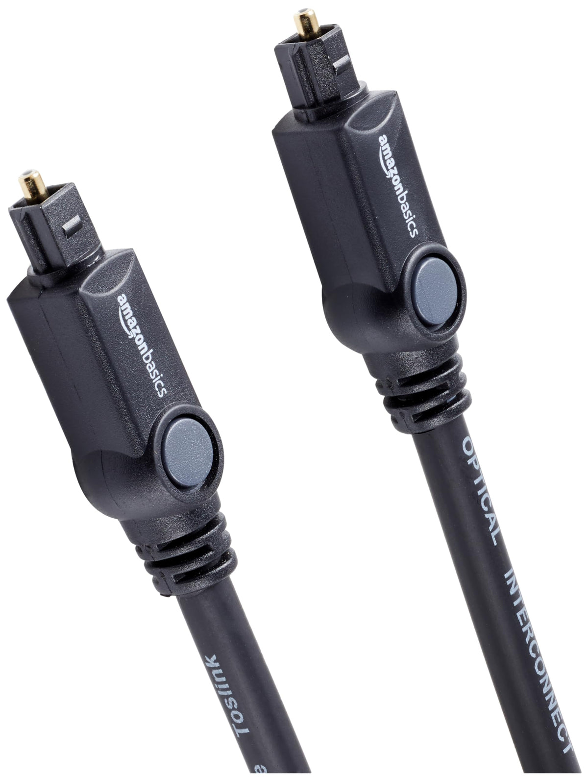 Amazon Basics Toslink Digital Optical Audio Cable, Multi-Channel, for Audio System, Sound Bar, Home Theatre, Gold-Plated Connectors, 3 m, Black