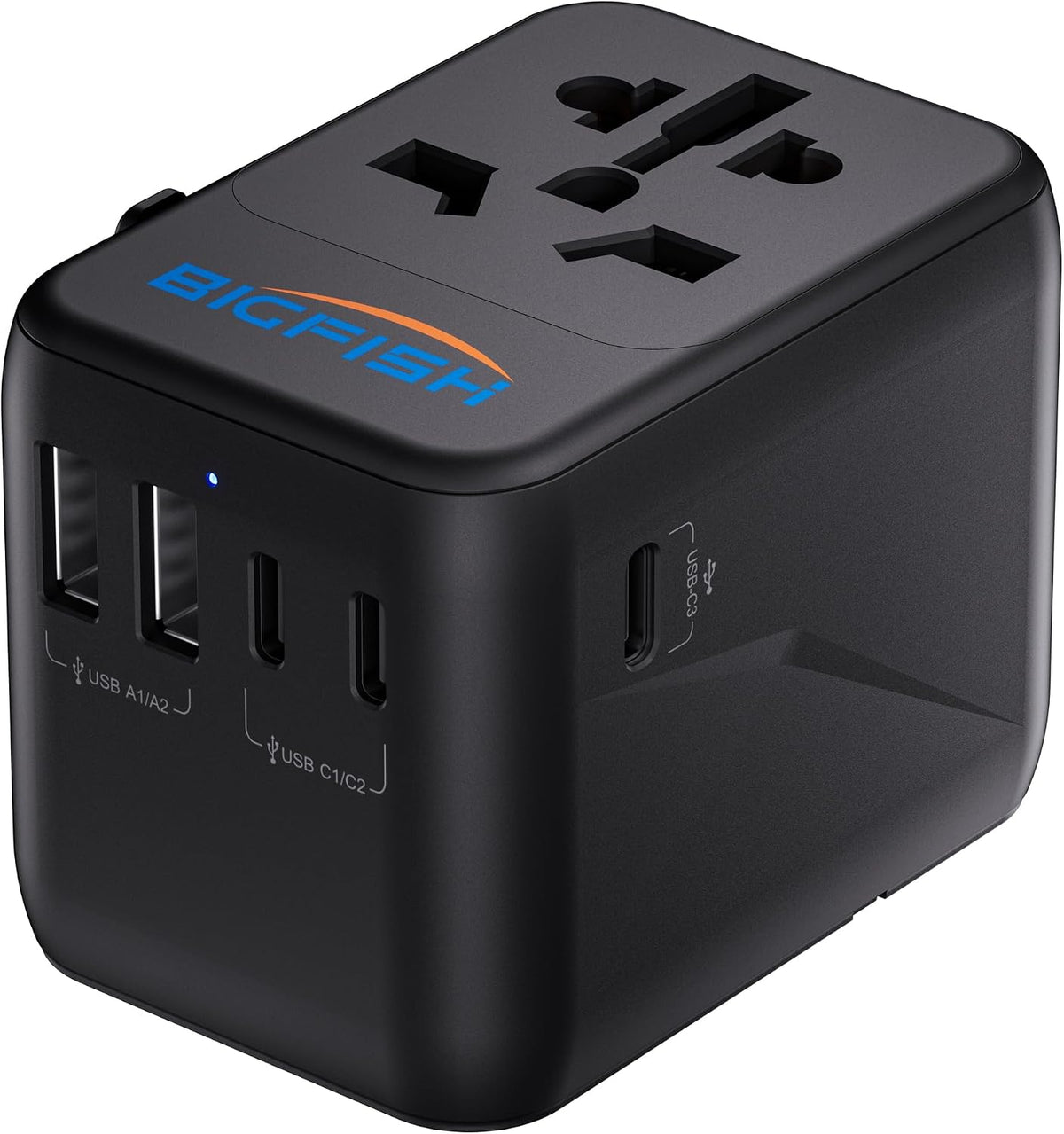 Bigfish Universal Travel Adapter with 35W USB-C PD Fast Charging (C3 Port)