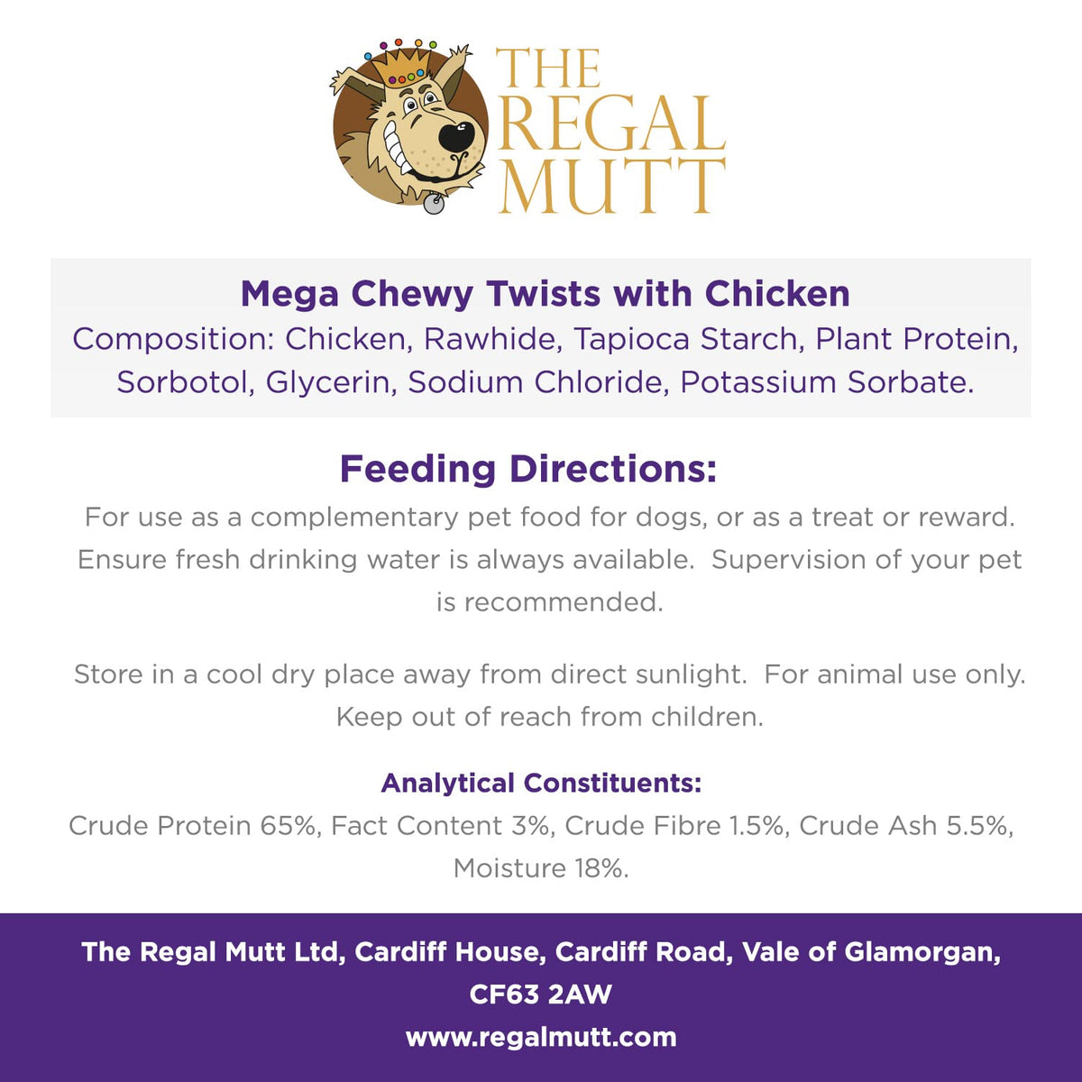 The Regal Mutt - Chewy Twists with Chicken - 1kg Bag
