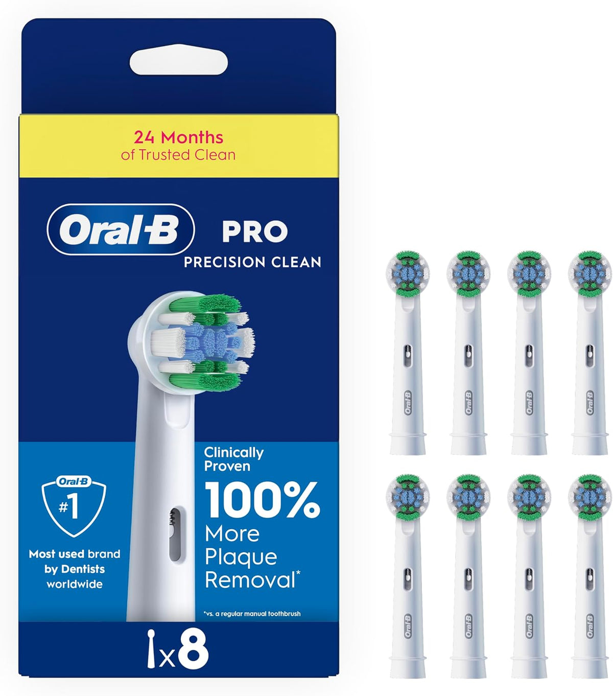 Oral-B Pro Precision Clean Toothbrush Heads, Pack of 8 Counts, Suitable for Mailbox