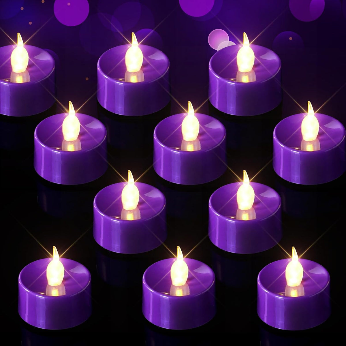 Homemory Led Battery Operated Tea Lights, Fake Electric Flickering Candles