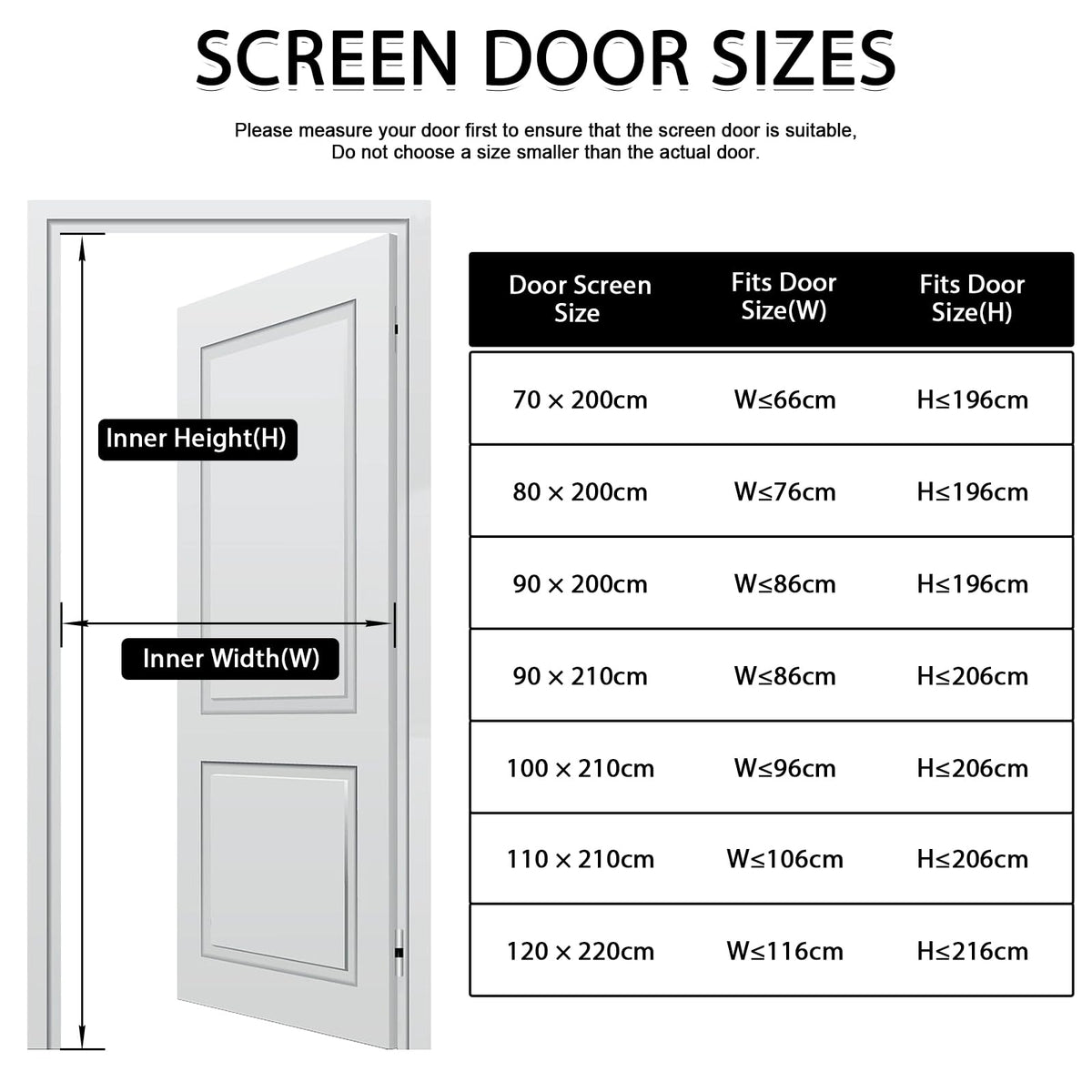YRH Magnetic Fly Screen Door (90x210cm, Black)