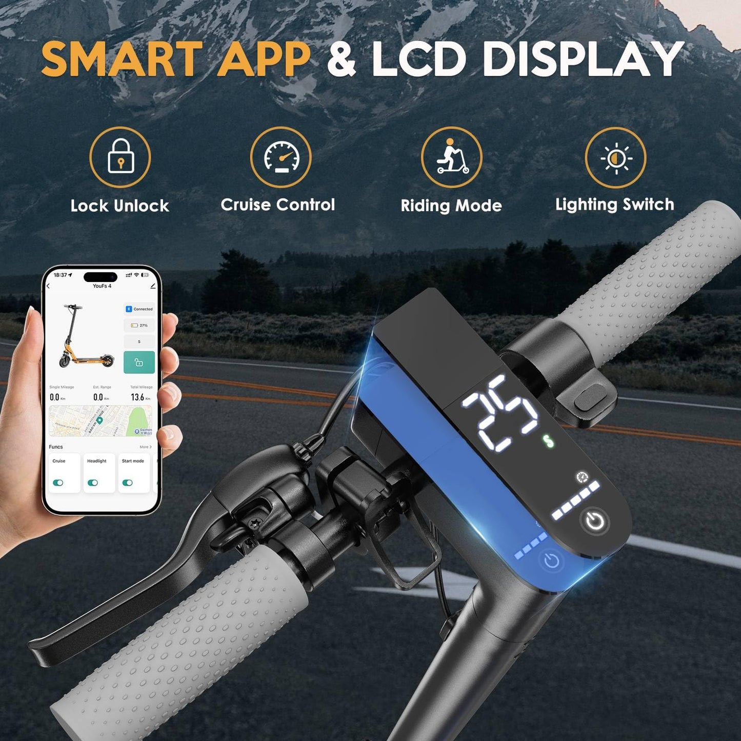 Zephyride V8 Electric Scooter — 350W, 25 km/h, 28-35 km Range, Smart App | UL-2272 Certified