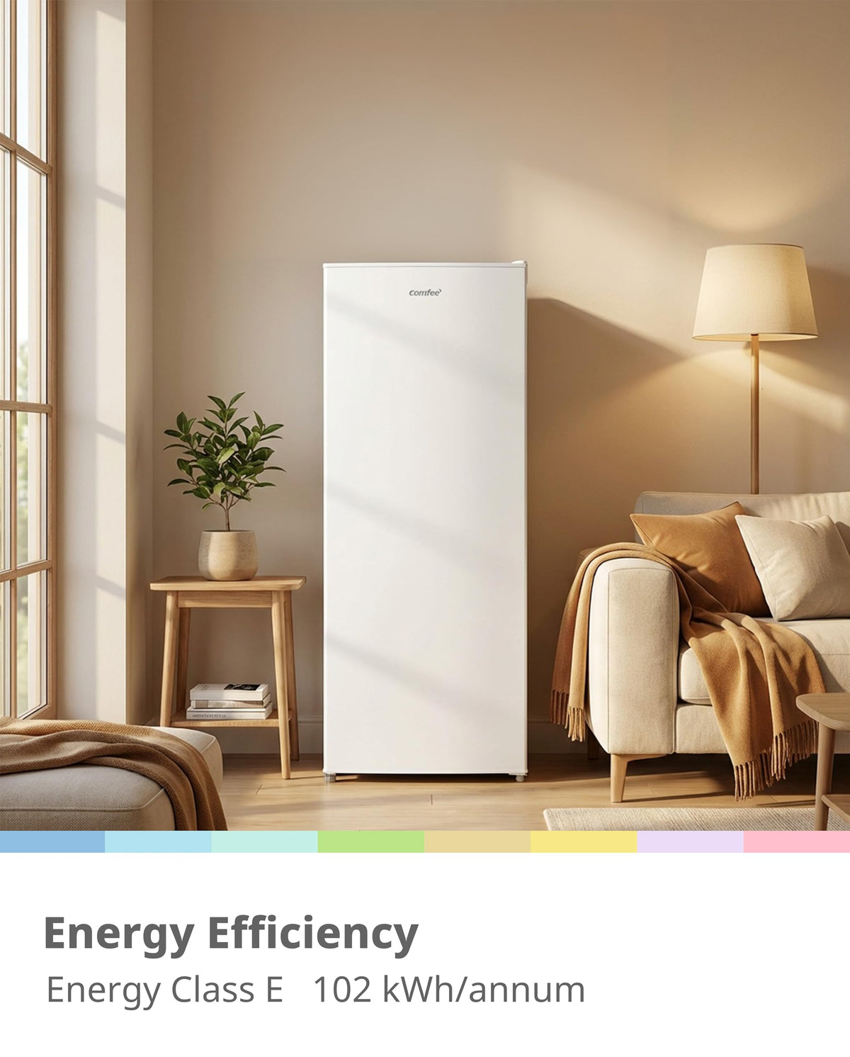 COMFEE' 80L Under Counter Fridge with 4-Star Ice Box, RCD80WH3UK(E)