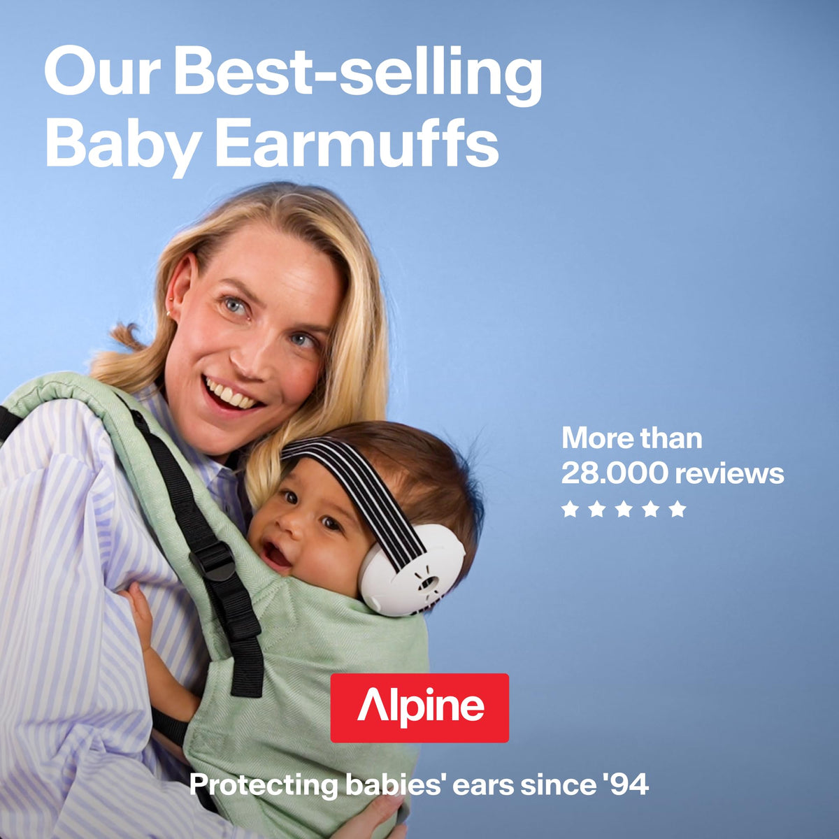 Alpine Muffy Baby Comfort Ear Defenders, Adjustable up to 48 months, Green