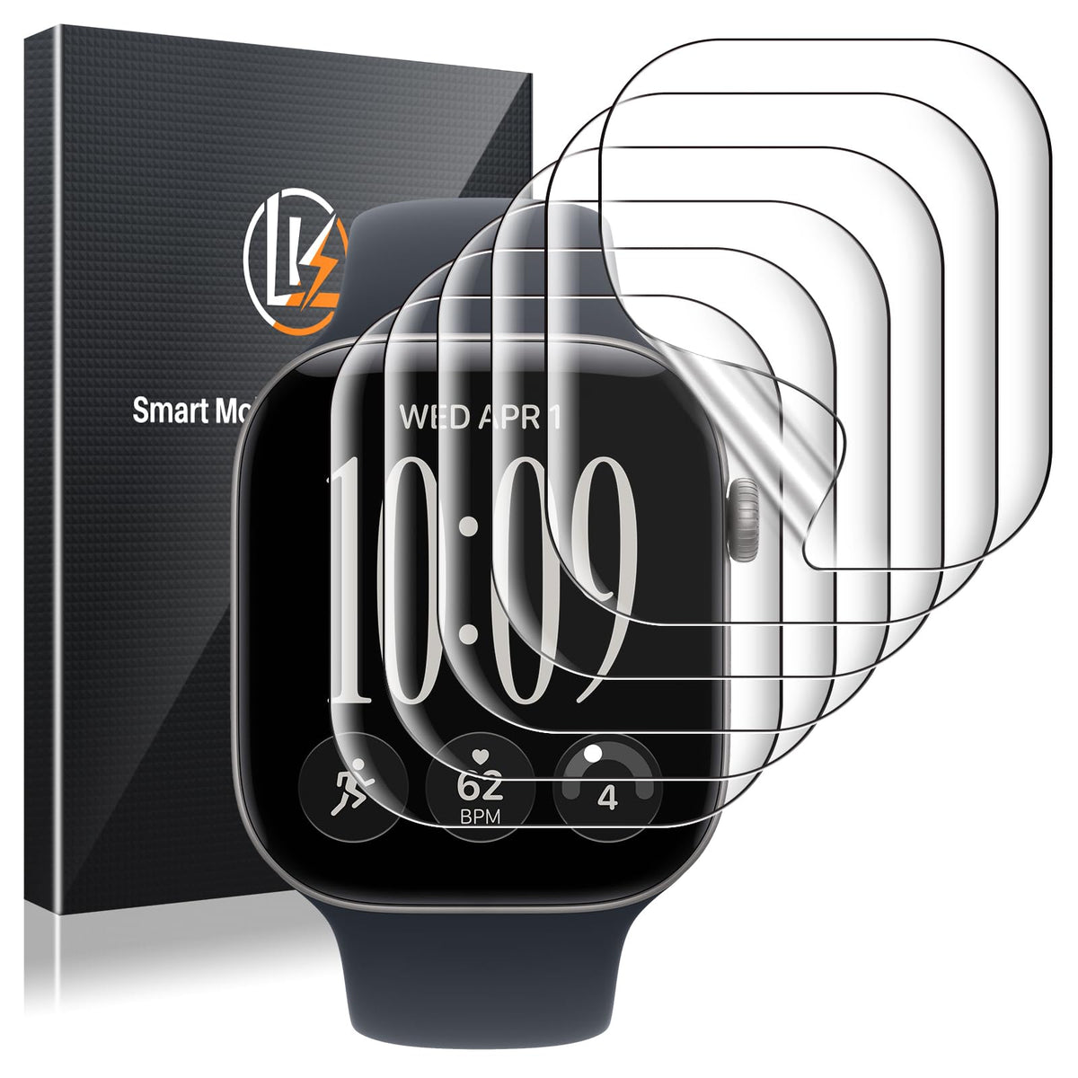 LK 6 Pack for Apple Watch Series 12/11/10 42mm Screen Protector