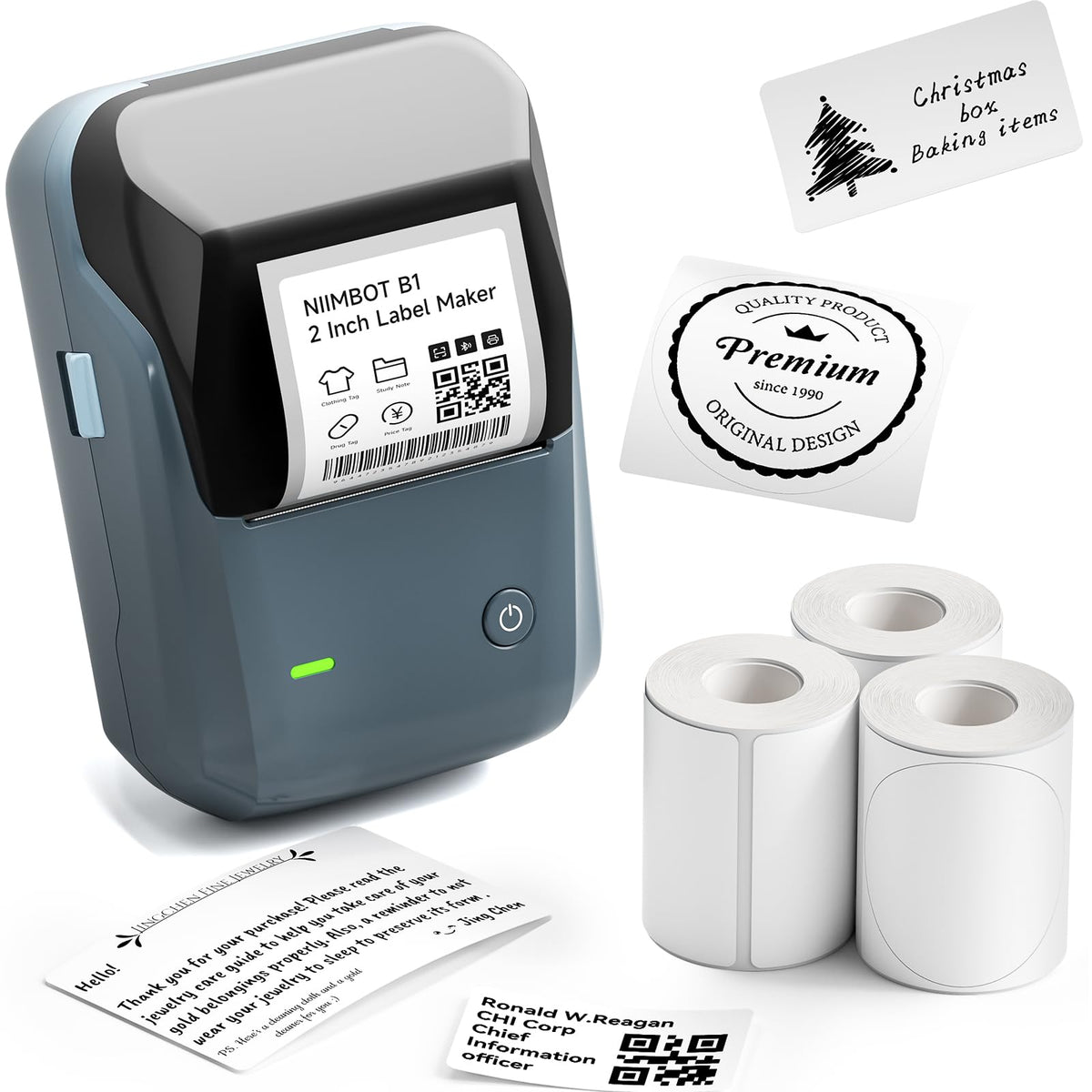 NIIMBOT B1 2-Inch Label Maker, Portable Thermal Printer for Small Business