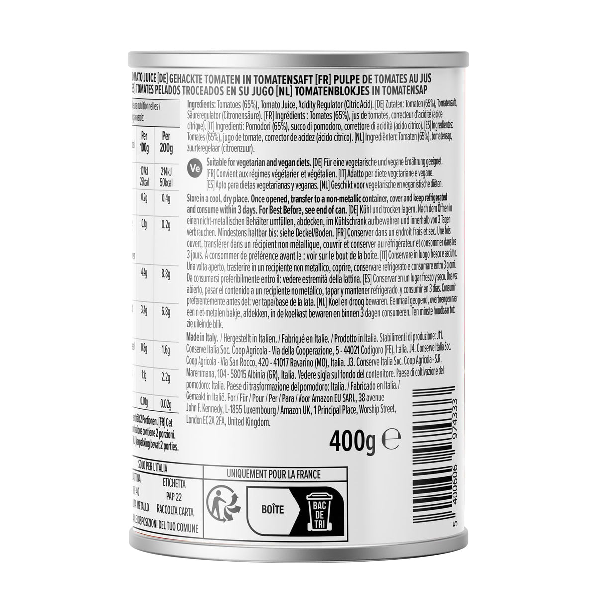 by Amazon Italian Chopped Tomatoes, 400g