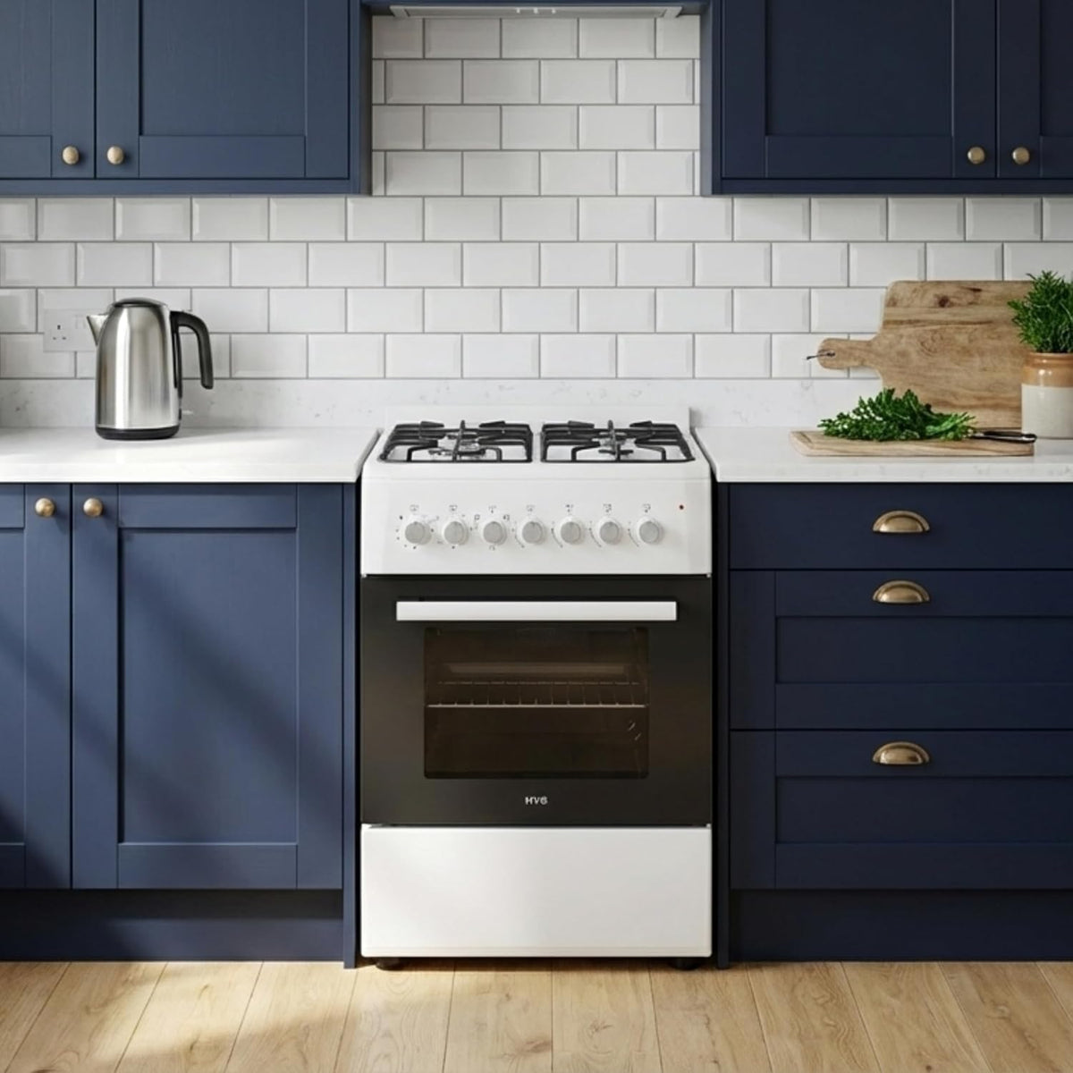 HYE Gas Cooker - 4 Gas Burners, 62L Electric Oven
