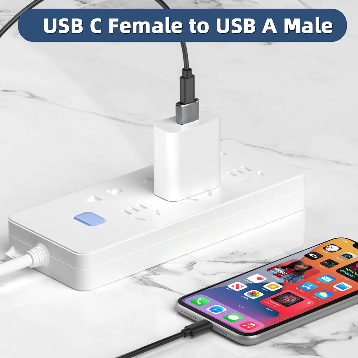 USB C to USB Adaptor, USB to USB C Adapter 3-Pack Charger Cable Converter