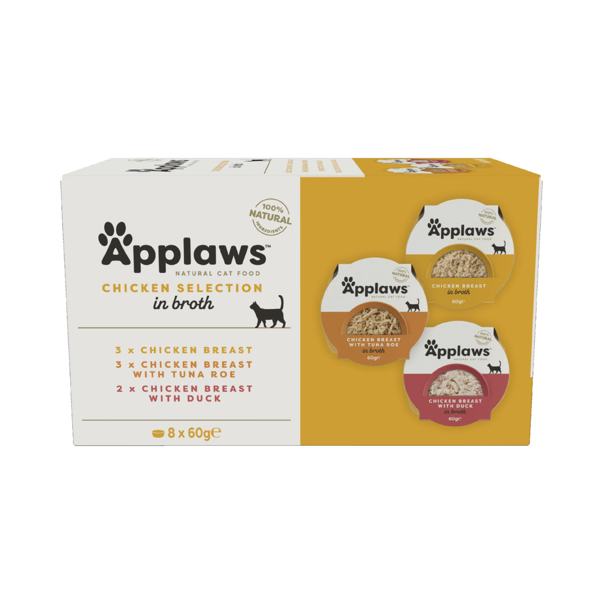 Applaws 100% Natural Wet Cat Food 24 x 70g Tuna Fillet Tins in Broth