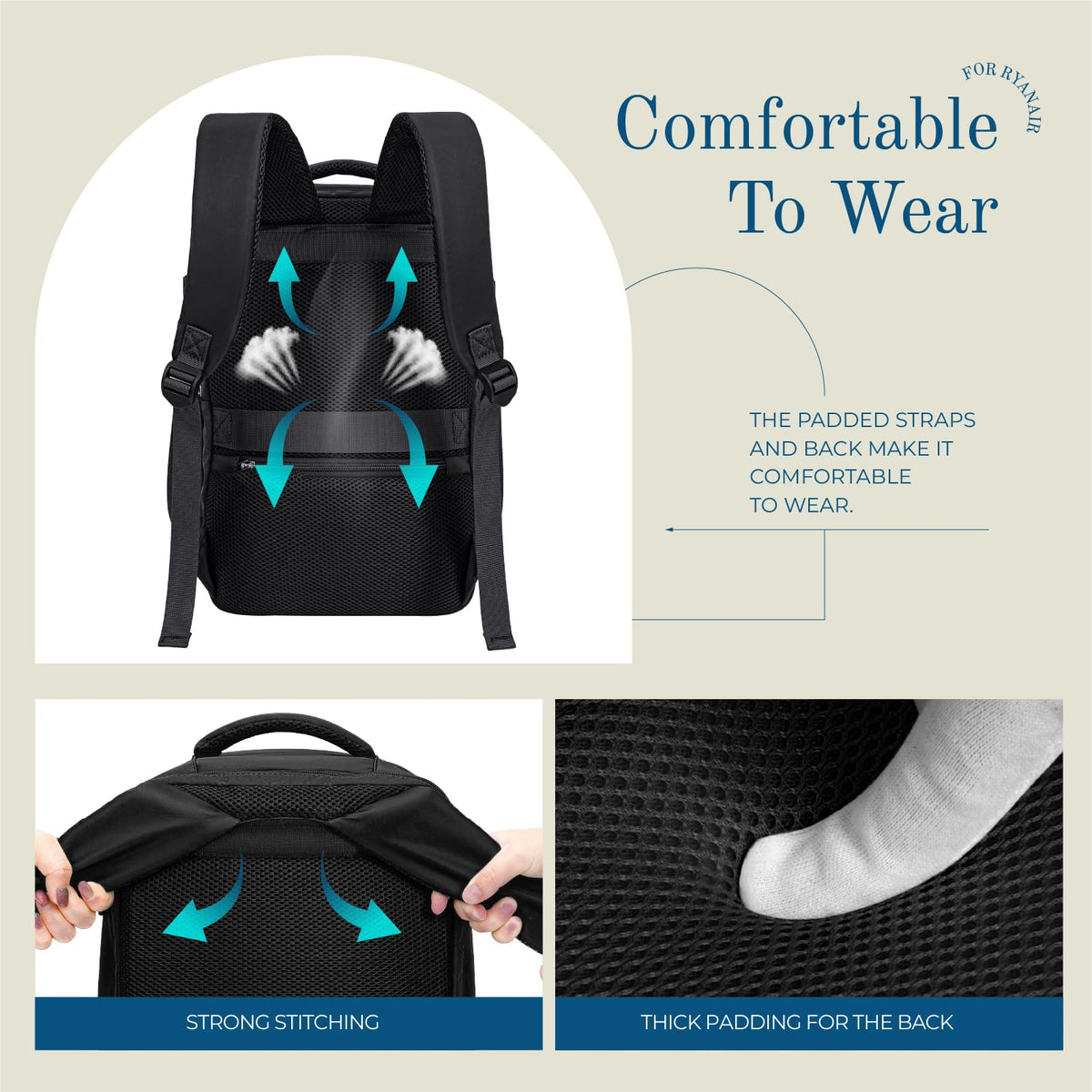 Lossga for Ryanair Cabin Bags 40x30x20,Cabin Bag Travel Backpack