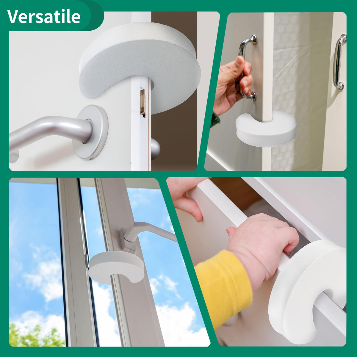 Moonybaby 2 Pack Door Lever Safety Lock, Door Locks for Children, Child Door Handle Lock, Baby Proofing Door Lock Without Drilling, Strong Adhesive, Easy to Install, No Tools Required (White)
