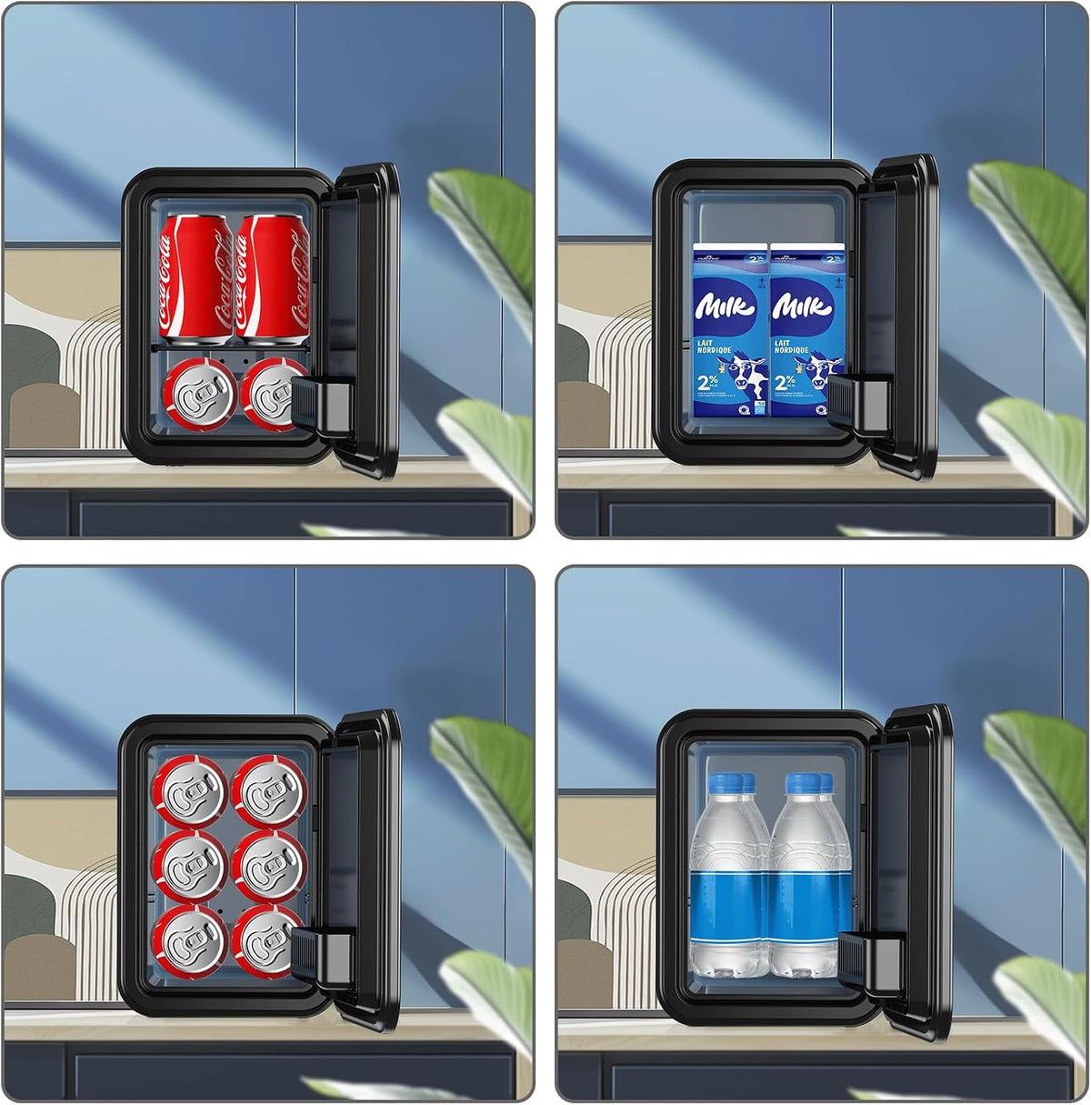 Enventor Mini Fridge 4 Litre/ 6 Can, Portable Cooler and Warmer, AC+12V DC