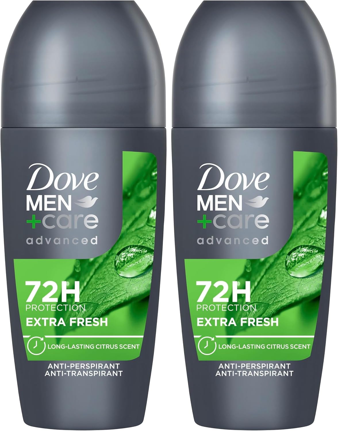 Dove Advanced Extra Fresh Antiperspirant Deodorant Roll On deodorant for men with Triple Action Technology for 72h sweat & odour protection 50 ml (Pack of 2)