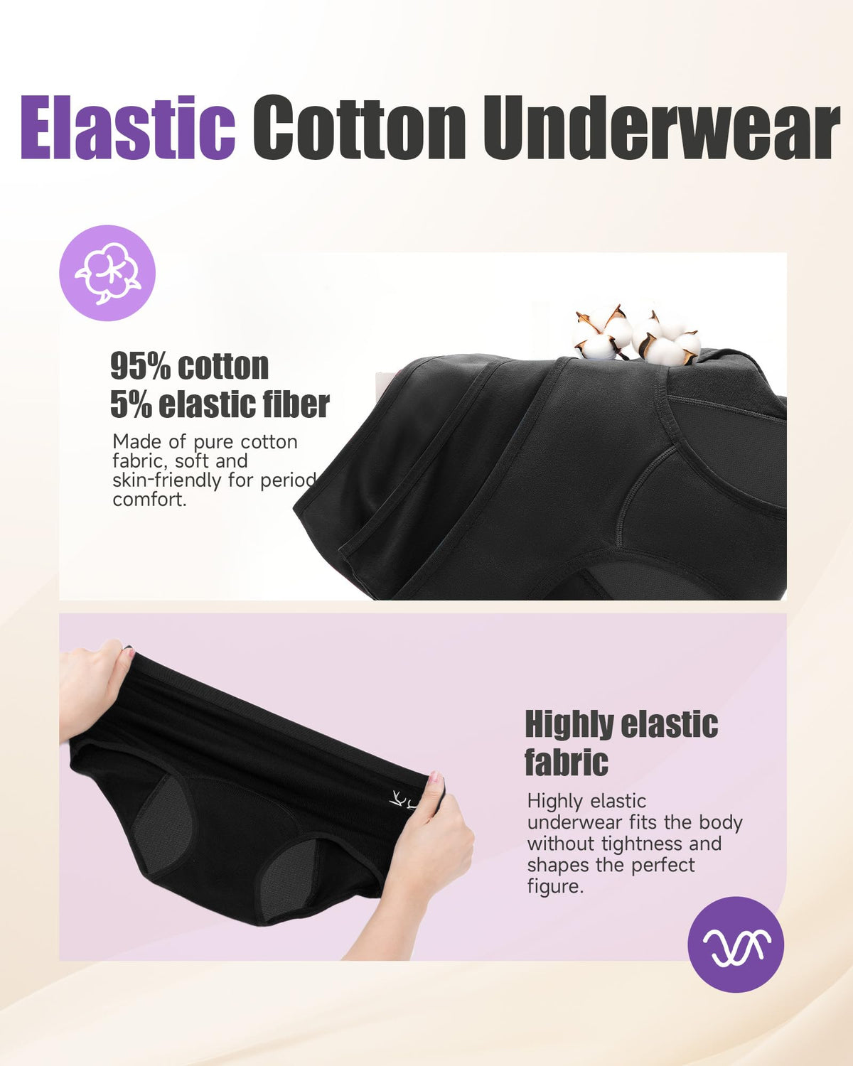TANSTC Period Pants for Women, Leakproof Period Underwear Pack of 3
