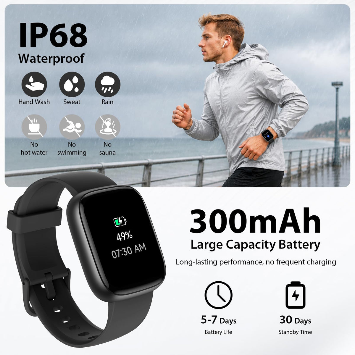 Cillso Smart Watch, Alexa Built-in, 1.83" Bluetooth Calling Fitness Watch